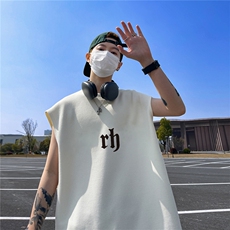 华夫格背心直播高品质重磅220克rh印花HB768-P25控38，男装背心/马甲，星座508（原C305）