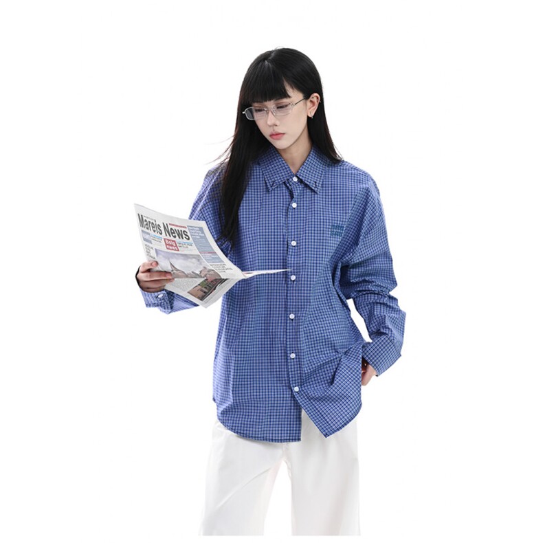 1506/GM1520/P35春秋新款格子衬衫日常休闲男女cleanfit长袖衬衫,男装衬衫,星座1506A