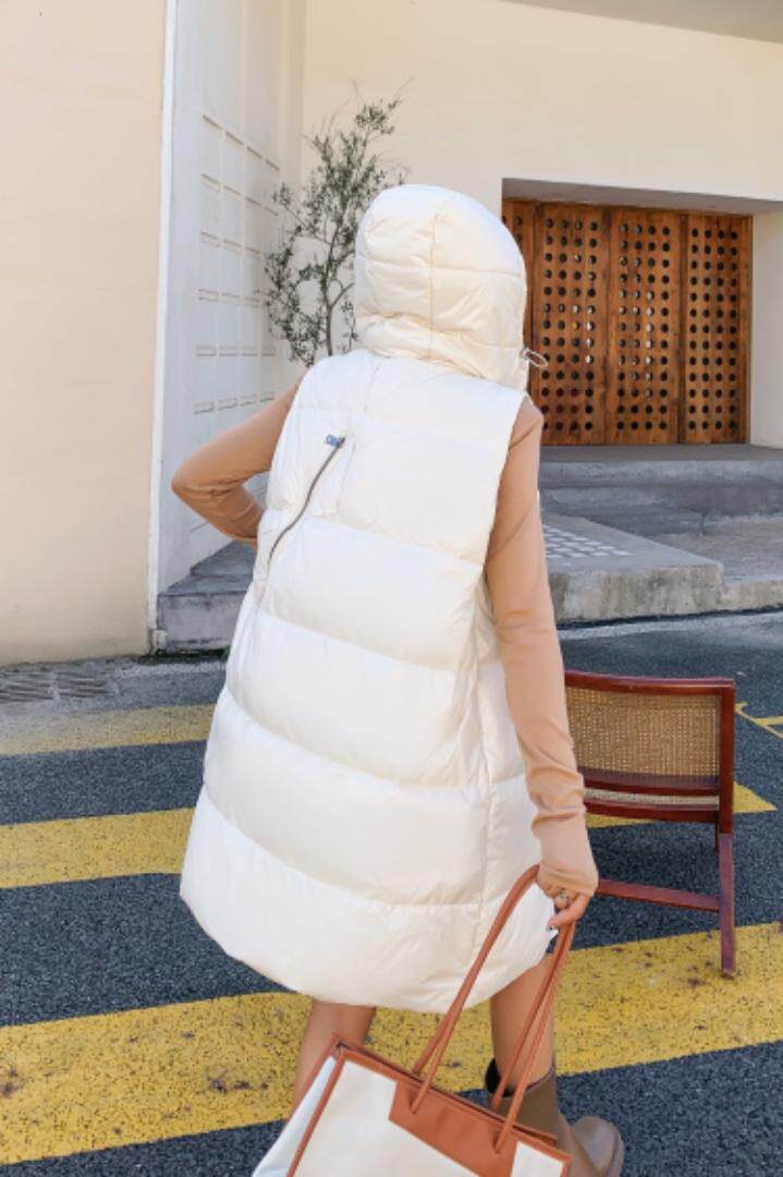 现货欧货长款90白鸭绒羽绒马甲、补单款，女装马甲，登石木子