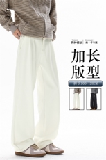 秋冬高个子加长西裤垂感直筒休闲裤男阔腿长裤子188cm115KZ028P55，男装西裤，电商B312