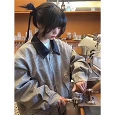 JK973-P75高质量原版千鸟格拼接夹克外套，男装夹克，电商B323A