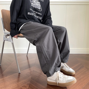 情侣款日系工装裤阔腿灯笼裤百搭款宽松简约休闲长裤K199TP50控75图片