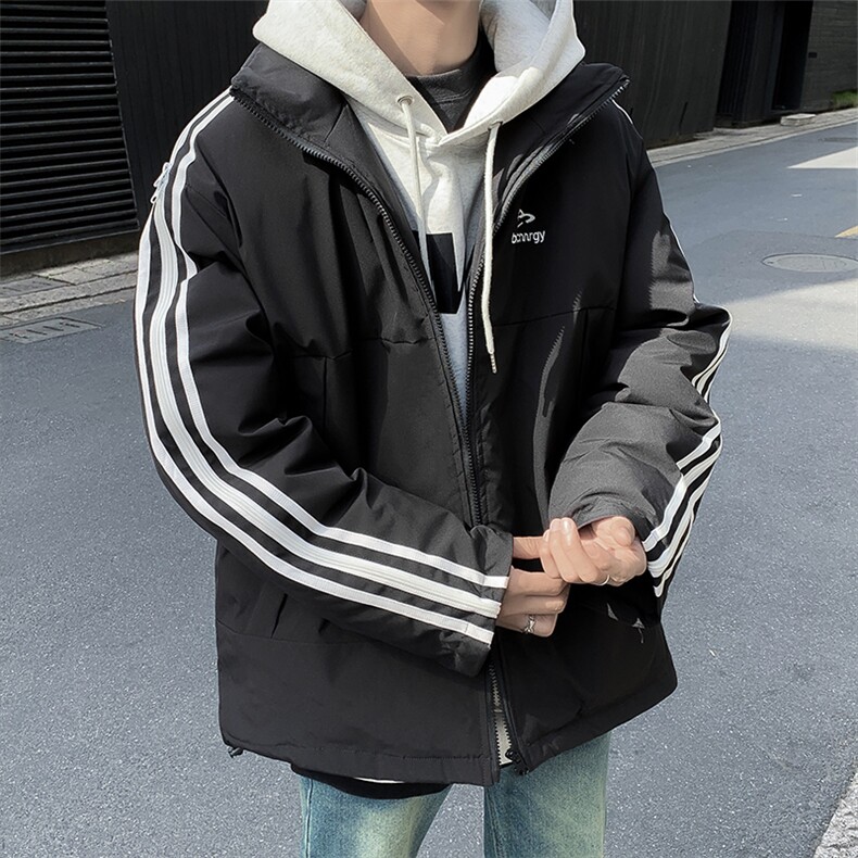 潮美式织带棉服冬季宽松加厚男女款立领上衣M065-P83,男装棉衣,星座308B-2