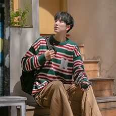 B225-M1203-X78-P62-腈纶42%锦纶31%PBT27%-毛巾绣条纹毛衣现货，男装针织衫/毛衣，电商B225