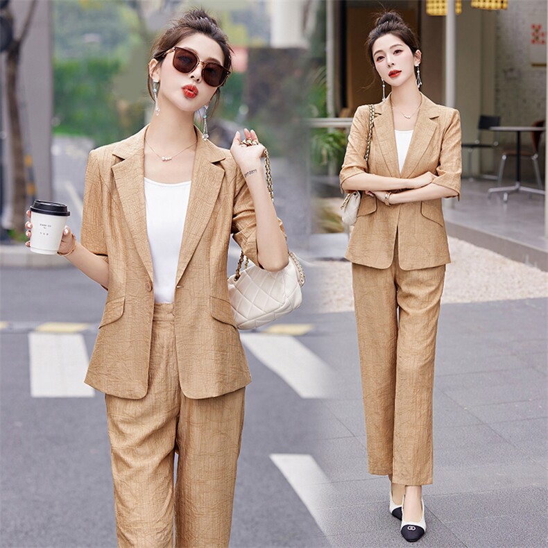 网红洋气西服套装女三件套2024夏季新款气质OL休闲小西装三件套,女装套装/套裙,贵人树