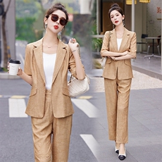 网红洋气西服套装女三件套2024夏季新款气质OL休闲小西装三件套，女装套装/套裙，贵人树