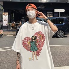 欧美式小女孩创意印花短袖t恤夏高克重半袖体恤XZ514-2-1300-P28，男装T恤，星座514-2(原B239)