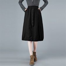 2021秋冬新品纯棉半身裙松紧腰305款，女装半身裙，秋牧寒烟