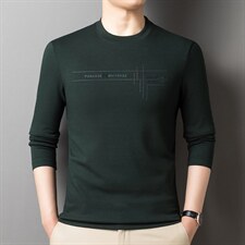 秋季新款商务休闲印花卫衣男中年爸爸装潮流圆领休闲长袖打底衫，男装卫衣，电商B212（原钱塘6029）