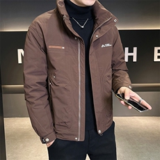 纯色无帽立领羽绒服休闲百搭上衣外套男A329-YR8802-P185，男装羽绒服，电商A329