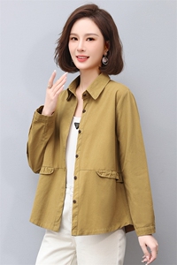长袖衬衫女2023春季新款纯色中年妈妈洋气小个子小衫休闲百搭上衣图片