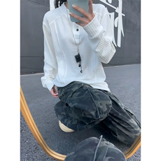 XZ809A/SYR24/特P24/控48肌理感设计感亨利领polo衫长T卫衣，男装Polo衫，星座809A(原222-1)