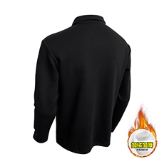 抖音得物高品质美式高街重磅曼巴棉结构螺纹拼接翻领卫衣长袖T恤，男装T恤，电商A486-1