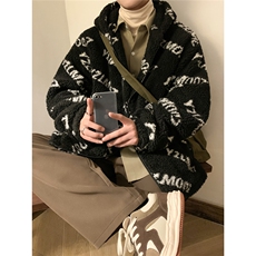 1港风定制LOGO羊羔毛棉衣大码M-5XL连帽棉衣外套男78710P105控148，男装棉衣，星座226-2