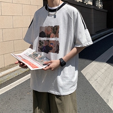 量大优供抖音视频支持得物品质配合二开美式三条杠短袖t恤ZD257，男装T恤，电商A486