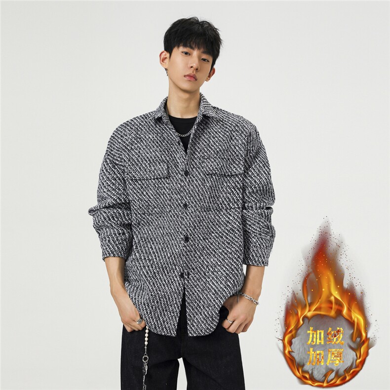 可二开小香风大码M-5XL加绒夹克男聚酯纤维JK78086P69控108图片