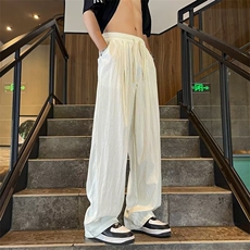 夏季薄款褶皱速干冰丝裤男士裤子休闲直筒裤宽松长裤K149，男装休闲裤，星座1116A-1（原606A）