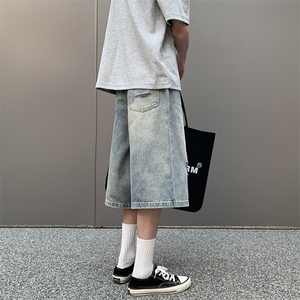 现货 留下景夏季破洞牛仔裤短裤 宽松潮流五分裤 长期有货 561P39图片