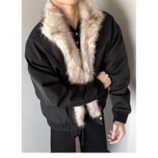 羊羔绒毛棉袄男士冬季2025新款加厚加绒连帽棉衣冬装情侣棉服外套，男装棉衣，四季星座505