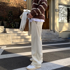 秋冬欧棉绒保暖加绒加厚宽松休闲裤直筒拖地裤K05-P55加绒P65，男装棉衣，电商B327