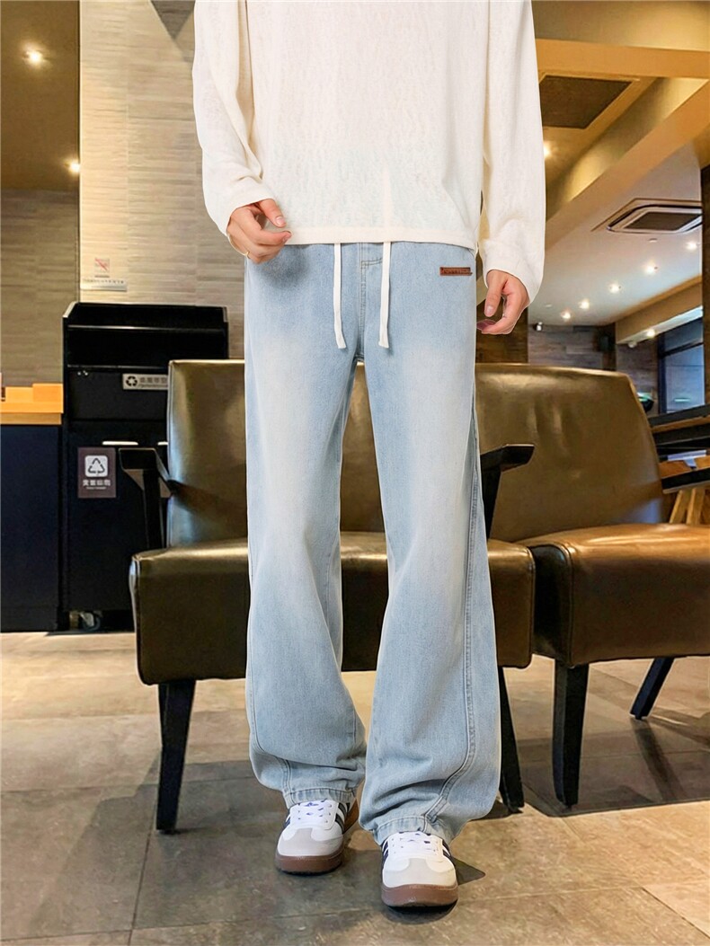 美式直筒宽松牛仔裤男高级感痞帅阔腿裤显瘦宽松直筒2026新款休闲,男装牛仔裤,星座302A-2