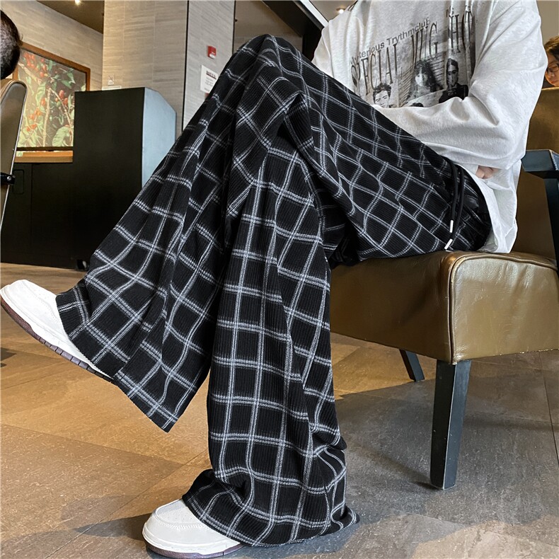 秋季新款灯芯绒设计感舒适宽松格子休闲裤B315-K25372-特p35控68，男装休闲裤，电商B315