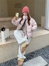 现货甜美泡芙感羽绒服外套女冬季新款韩系连帽加厚白鸭绒面包服，女装羽绒服，网红馆