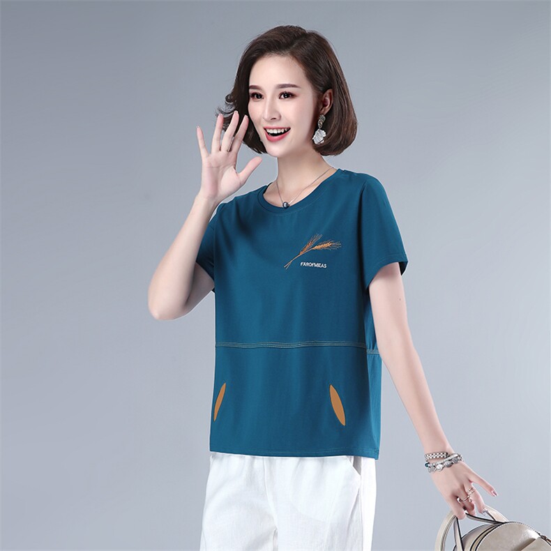 2024夏款大码女装印花纯色上衣新款220款，女装大码女装，秋牧寒烟