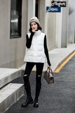 结 羽绒马甲 90白鸭绒，女装马甲，衣佳佰分