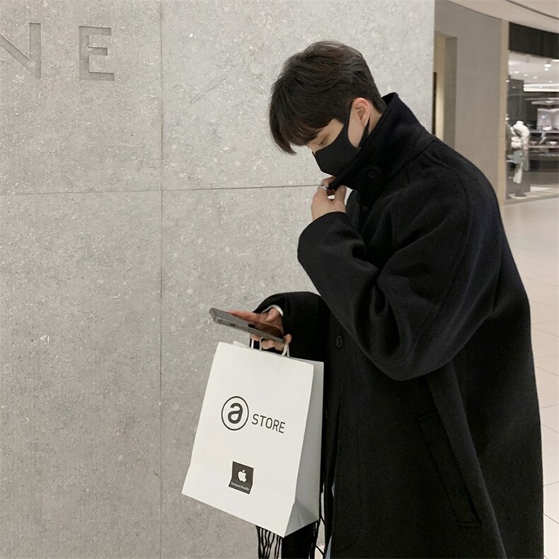 超长款秋冬超长款男士呢大衣韩版潮流加厚风衣DY008P128,男装风衣,星座1004（原星座815-3）