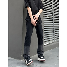 B221美式ins高街小众暗黑做旧修身小脚牛仔裤LK22078-P65控88，男装牛仔裤，电商B221