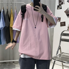 T06常年男士休闲字母印花T恤衫外套圆领半袖五分袖TEE男女中性，男装T恤，星座115A-3