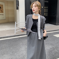 2025春新时尚灰色套装两件套送飘带2c169-20253-P210K298，女装套装/套裙，2C169