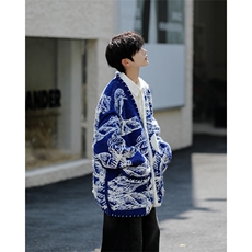 8XL-M慵懒风软糯毛衣开衫针织开衫外套男中长款MY1215P118控148，男装针织衫/毛衣，电商D206-1