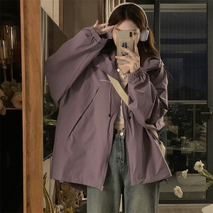 A092-P85 美式户外登山服冲锋衣夹克潮牌秋季情侣运动学院风外套图片