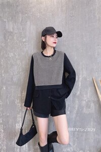 千鸟格拼接假两件，其它，百变元素