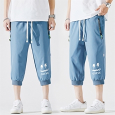 2025夏季新款男士七分裤时尚休闲马裤潮流男裤子KZ1072-P28，男装休闲裤，星座217-4
