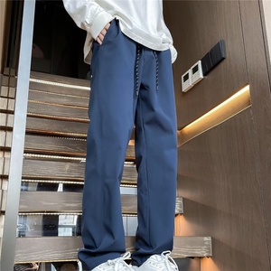 美式破坏线条直筒伐木工装裤男款春秋款2025新款修身男士休闲裤子图片