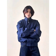 网图有货藏青色复古哈灵顿夹克立领飞行员棒球服外套男A337-P70，男装夹克，星座1505