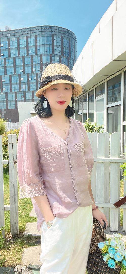 纯苎连衣裙小衫裤子裙子衬衣 时尚风 风淑女风休闲风，女装连衣裙，川哲