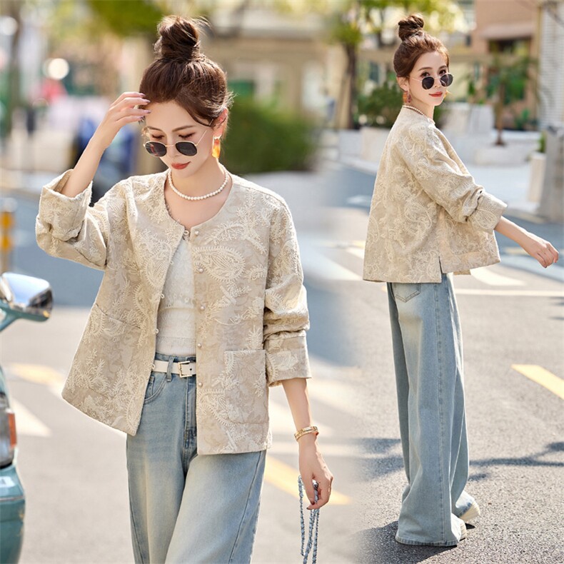 大喜自制｜梦华录国风外套｜定制提花刺绣外套2025定染温婉上衣女，女装短外套，瑶迪依秀