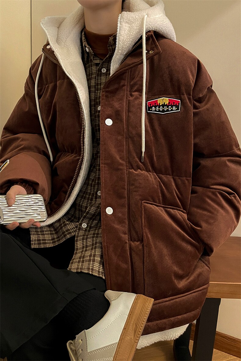 冬季男女假两件棉衣外套青少年加绒加厚个性棉服8117-P140控价188,男装棉衣,电商A441-1