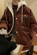 冬季男女假两件棉衣外套青少年加绒加厚个性棉服8117-P140控价188，男装棉衣，电商A441-1