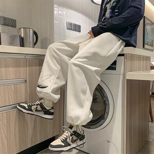 华夫格运动裤男大码抽绳休闲裤卫裤 HK78246-P35 加绒款P45图片