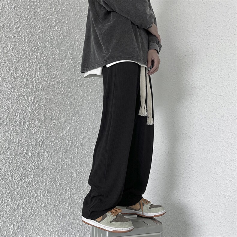 K287-P45  春秋垂感休闲直筒长裤 坑条肌理感图片