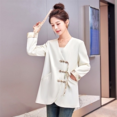 【专柜25春新款】新中式国风别致绝美高级V领西装外套女西服07，女装西装，铭街依杨