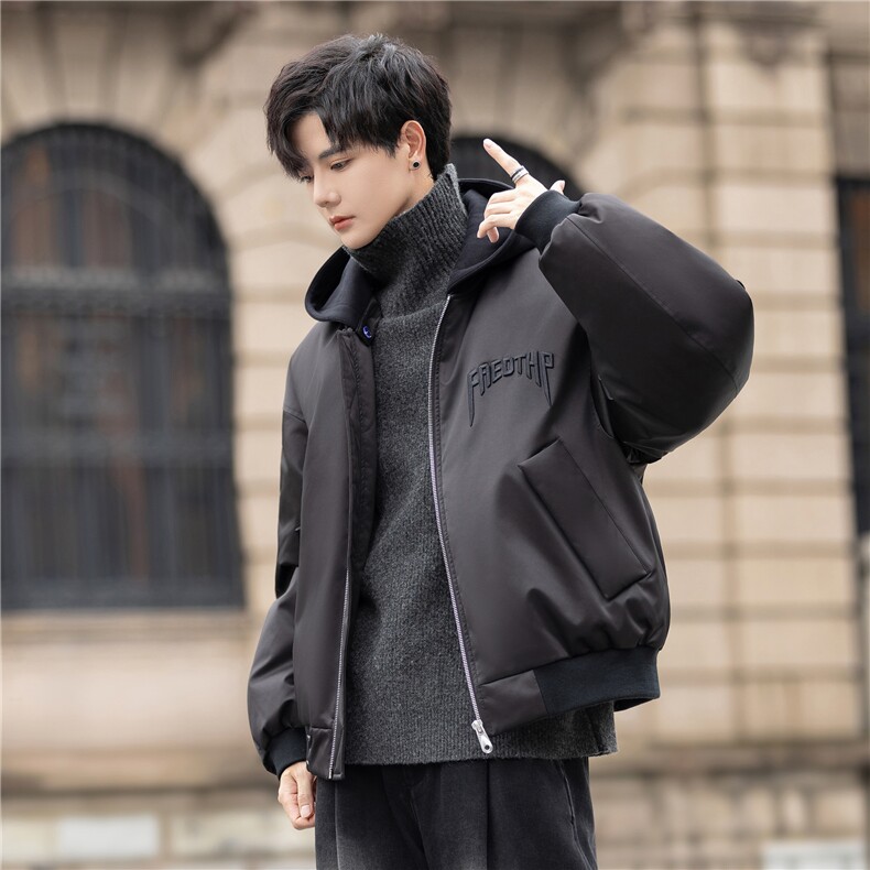 连帽休闲男士白鸭绒羽绒服加厚冬男装外套潮面包服9133-P378控758,男装羽绒服,电商A355（原A415）