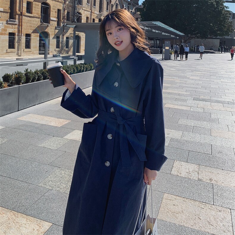 现货271-1987-P135新款中长款风衣外套控价188,女装风衣,浙宝271