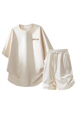 夏季美式潮牌发泡印花短袖T恤休闲短裤两件套装TZ888115特P45控88，男装牛仔裤，电商A309