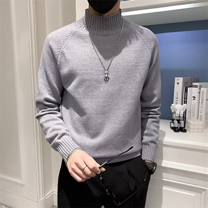高领毛衣男士宽松秋冬装保暖纯色韩版打底针织衫线衣潮流 S591图片